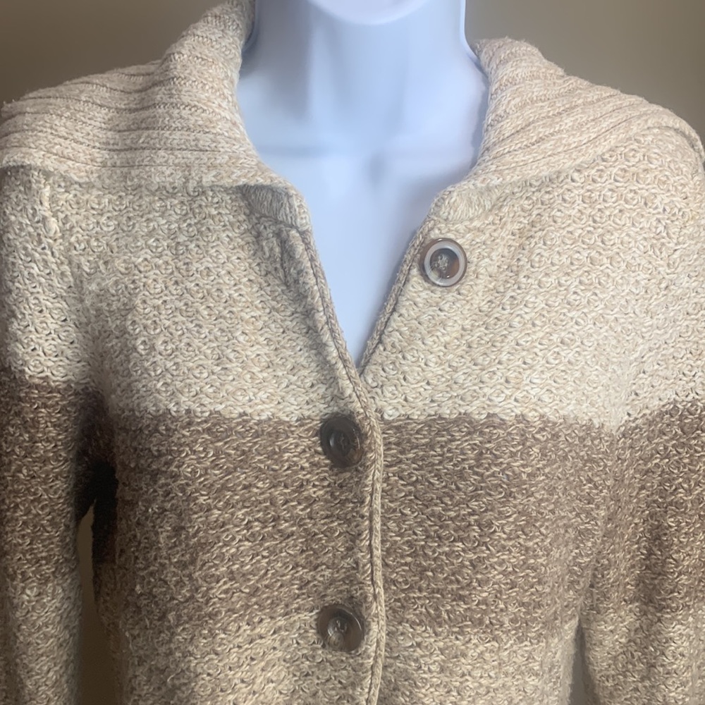 Color Block Button Up Sweater - image 2